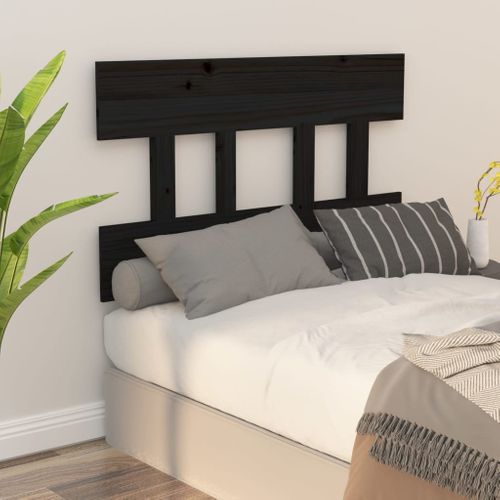 Tête De Lit Noir 103,5x3x81 Cm Bois Massif De Pin