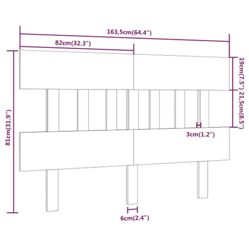 Tête De Lit 163,5x3x81 Cm Bois Massif De Pin