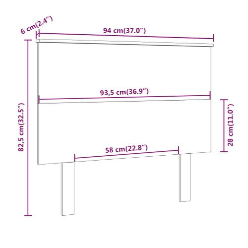 Tête De Lit Blanc 94x6x82,5 Cm Bois Massif De Pin