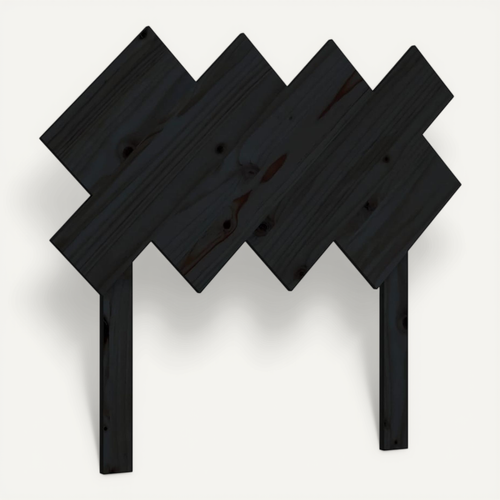 Tête De Lit Noir 92x3x81 Cm Bois Massif De Pin