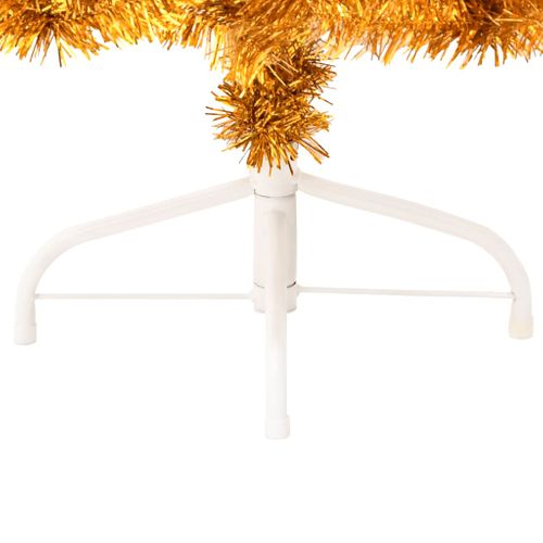 Demi Sapin De Noël Artificiel Avec Support Doré 120 Cm Pet