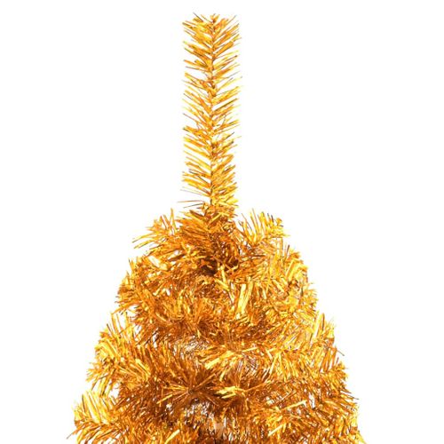 Demi Sapin De Noël Artificiel Avec Support Doré 120 Cm Pet