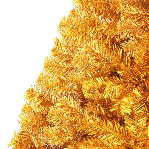 Demi Sapin De Noël Artificiel Avec Support Doré 120 Cm Pet