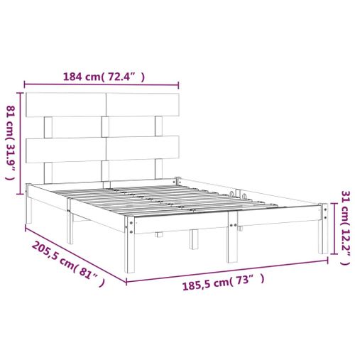 Cadre De Lit Sans Matelas Blanc 180x200 Cm Bois Massif