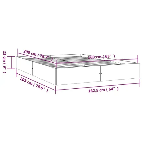Cadre De Lit Bois Massif Pin 160x200 Cm