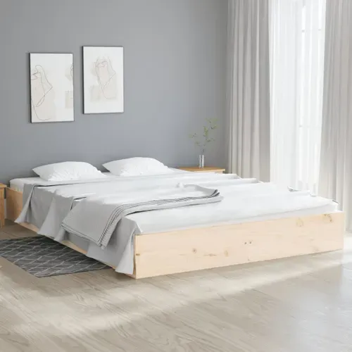 Cadre De Lit Sans Matelas Bois Massif 140x200 Cm