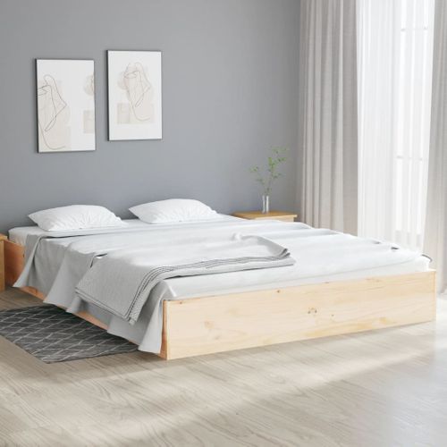 Cadre De Lit Bois Massif 120x190 Cm Petit Double