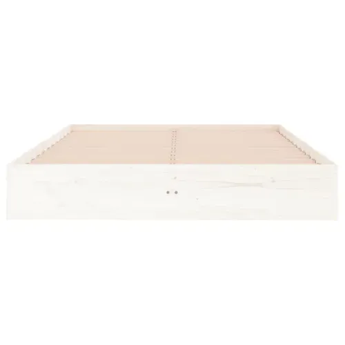 Cadre De Lit Blanc Bois Massif 120x190 Cm Petit Double