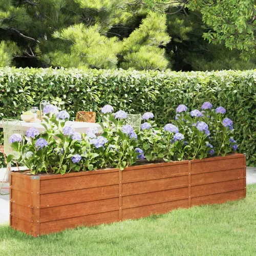 Jardinière De Jardin Rouillé 240x40x45 Cm Acier Corten