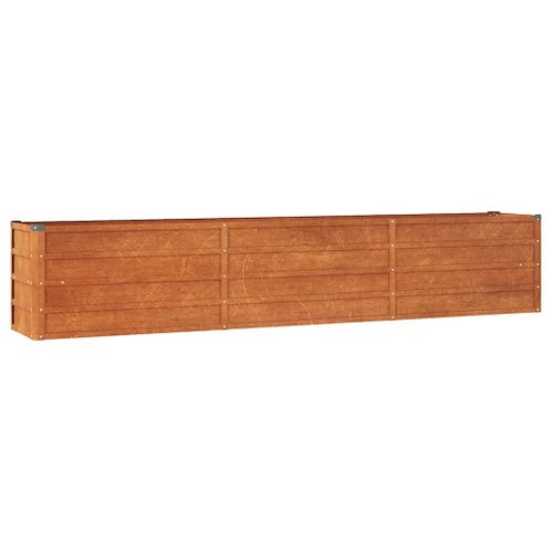 Jardinière De Jardin Rouillé 240x40x45 Cm Acier Corten