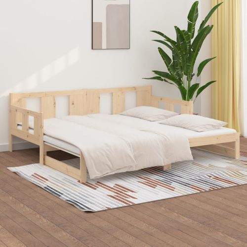 Lit Coulissant Bois De Pin Solide 2x(90x200) Cm