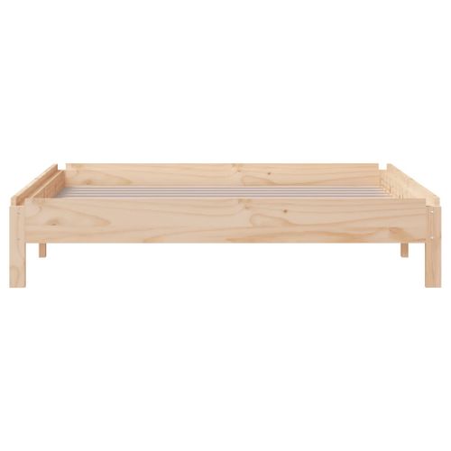 Lit Empilable 100x200 Cm - Bois De Pin Massif Noir - Neuf Sous Emballage