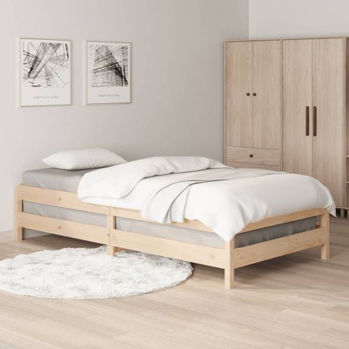 Lit Empilé Pour Vie Minimaliste 90x190 Cm Bois Massif Pin