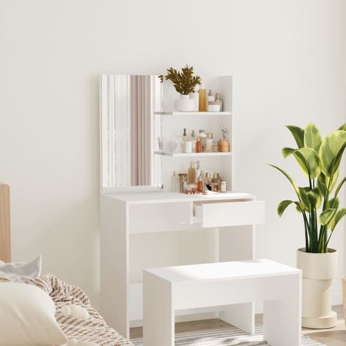 Coiffeuse Avec Miroir VidaXL - Table De Maquillage Et Rangement Pour Chambre, Neuve
