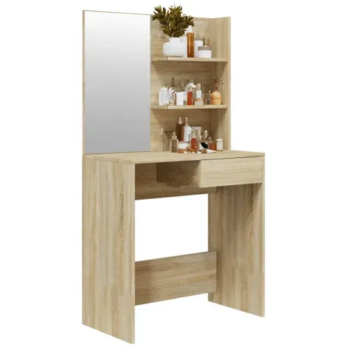 Coiffeuse Avec Miroir Chêne Sonoma 74,5x40x141 Cm