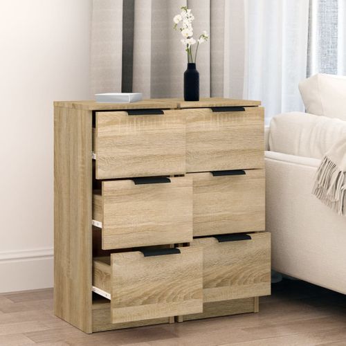Buffets 2 Pièces Chêne Sonoma 30x30x70 Cm Bois Contreplaqué