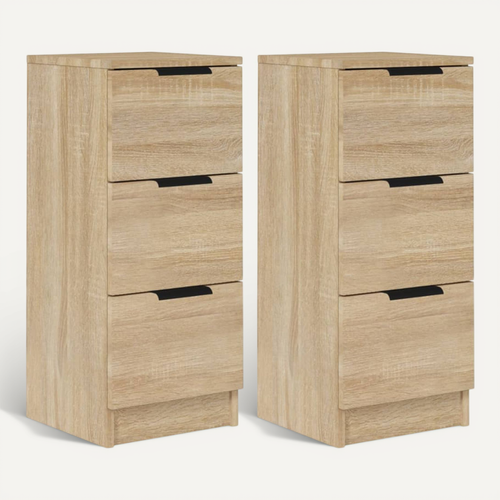 Buffets 2 Pièces Chêne Sonoma 30x30x70 Cm Bois Contreplaqué