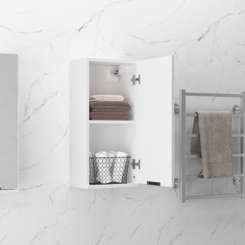 Armoire De Salle De Bain Murale Blanc 32x20x67 Cm