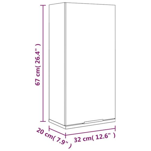 Armoire De Salle De Bain Murale Blanc 32x20x67 Cm