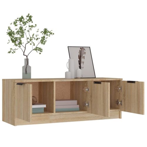 Meuble TV Chêne Sonoma 102x35x36,5 Cm Bois Contreplaqué