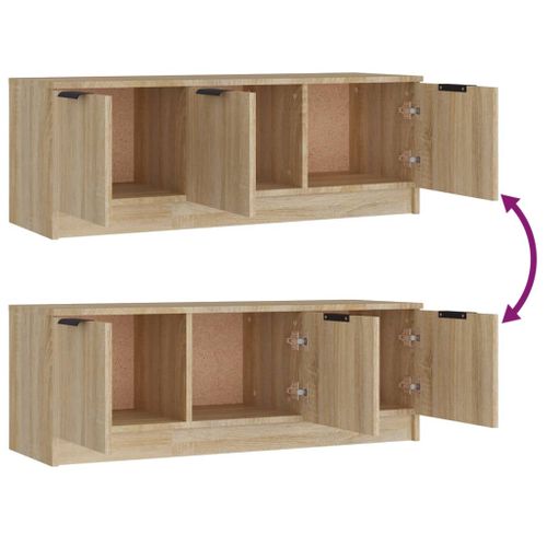Meuble TV Chêne Sonoma 102x35x36,5 Cm Bois Contreplaqué
