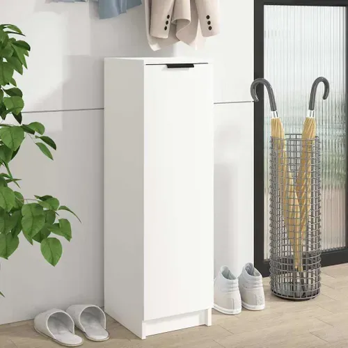 Armoire à Chaussures Blanc 30x35x100 Cm Bois Contreplaqué