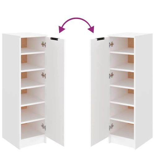 Armoire à Chaussures Blanc 30x35x100 Cm Bois Contreplaqué