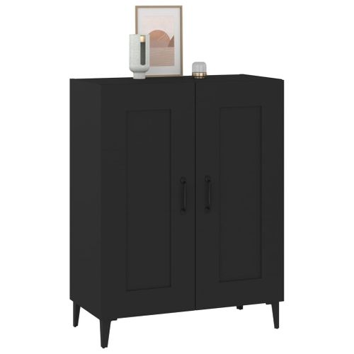 Buffet Noir 69,5x34x90 Cm Bois Contreplaqué