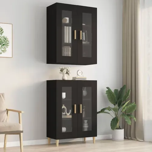 Armoire Murale Suspendue Noir 69,5x34x90 Cm