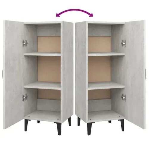 Buffet Gris Béton 34,5x34x90 Cm Bois Contreplaqué