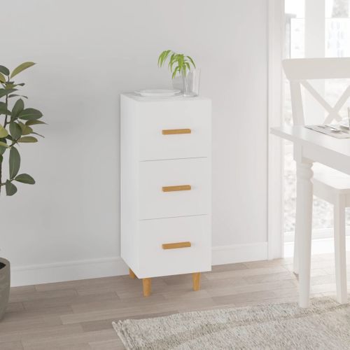 Buffet Blanc 34,5x34x90 Cm Bois Contreplaqué