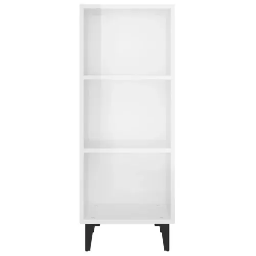 Buffet Blanc Brillant 34,5x32,5x90 Cm Bois Contreplaqué