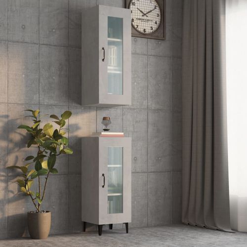 Armoire Murale Suspendue Gris Béton 34,5x34x90 Cm