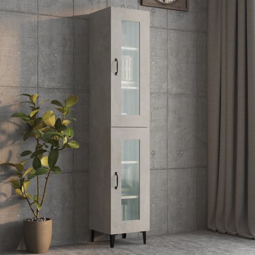 Armoire Murale Suspendue Gris Béton 34,5x34x90 Cm