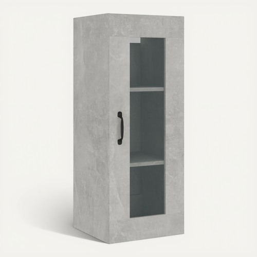 Armoire Murale Suspendue Gris Béton 34,5x34x90 Cm