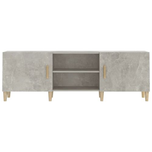 Meuble TV Gris Béton 150x30x50 Cm Bois Contreplaqué
