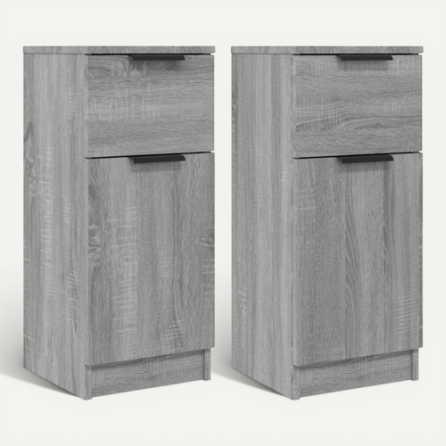 Buffets 2 Pièces Sonoma Gris 30x30x70 Cm Bois Contreplaqué