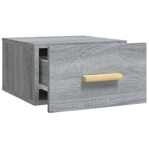 Tables De Chevet Murales 2 Pièces Sonoma Gris 35x35x20 Cm