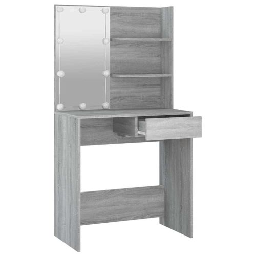 Coiffeuse Avec LED Sonoma Gris 74,5x40x141 Cm