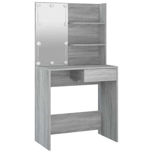 Coiffeuse Avec LED Sonoma Gris 74,5x40x141 Cm