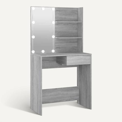 Coiffeuse Avec LED Sonoma Gris 74,5x40x141 Cm