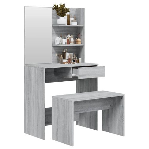 Ensemble De Coiffeuse Sonoma Gris 74,5x40x141 Cm
