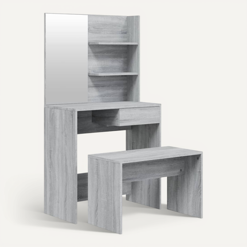 Ensemble De Coiffeuse Sonoma Gris 74,5x40x141 Cm