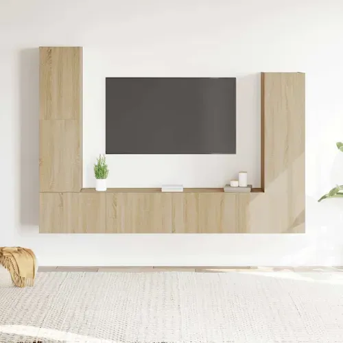 Ensemble De Meubles TV 4 Pièces Chêne Sonoma Bois Contreplaqué