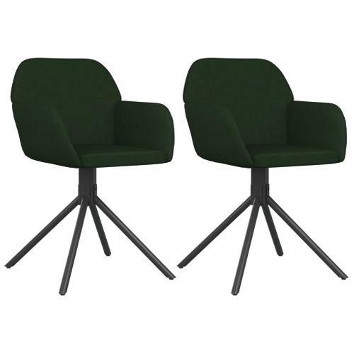 Chaises Pivotantes à Manger Lot De 2 Vert Foncé Velours