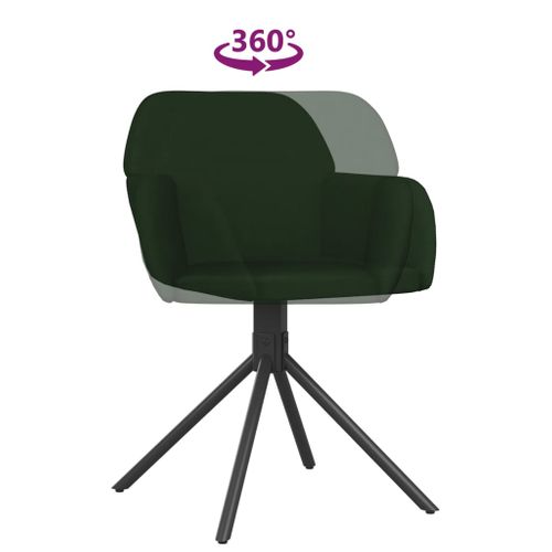 Chaises Pivotantes à Manger Lot De 2 Vert Foncé Velours