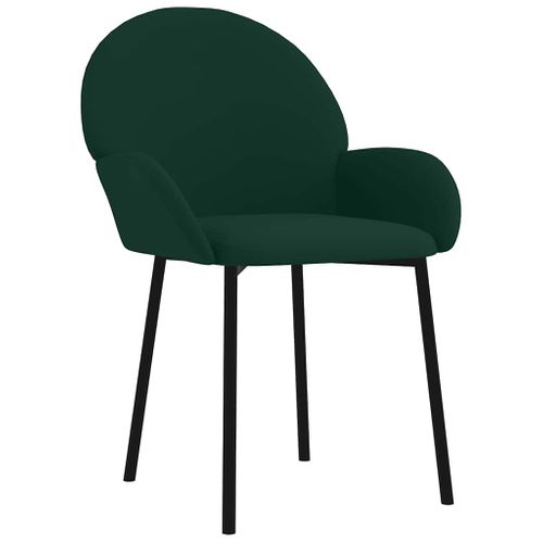 Chaises À Manger Lot De 2 Vert Foncé Velours