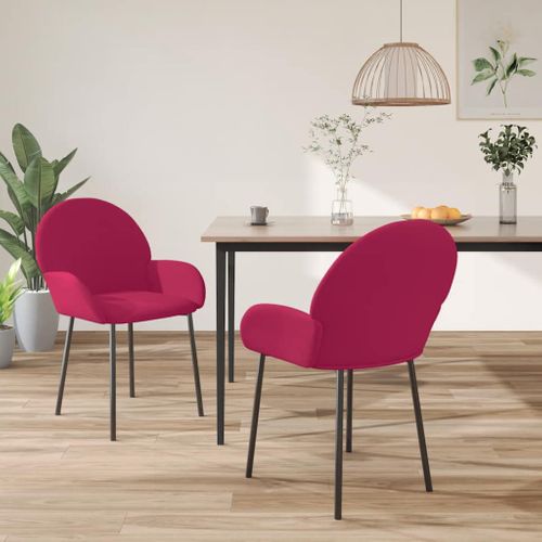 Chaises À Manger Lot De 2 Rouge Bordeaux Velours
