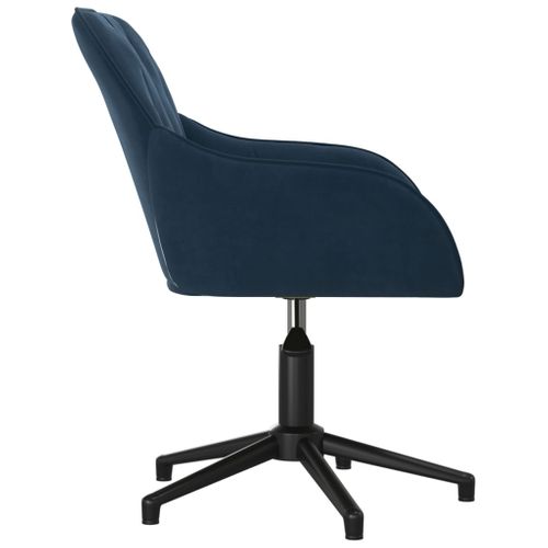 Chaise De Bureau Pivotante En Velours Bleu, Rotation à 360°, Cadre En Métal, Ergonomique