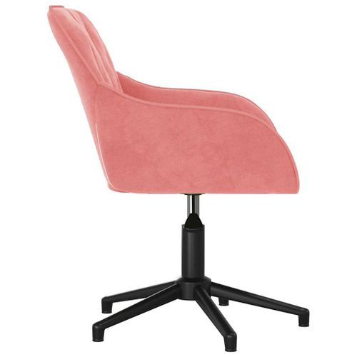 Chaise Pivotante De Bureau Rose Velours